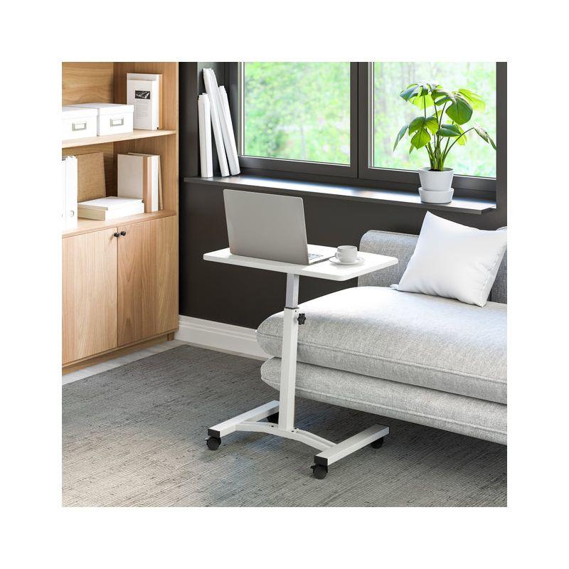 Seville Classics 23.75" Height Adjustable Mobile Laptop Desk, White