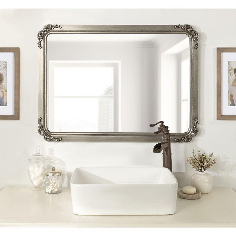 Kate and Laurel Ivette MDF Rectangle Mirror, 25x35, Silver