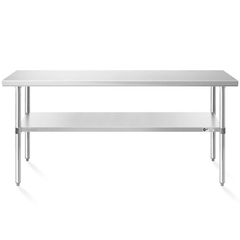 GRIDMANN 30" D x 34.5" H Stainless Steel Prep Station with Undershelf