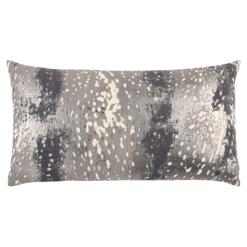 Gray Abstract Rectangular Cotton Decorative Pillow