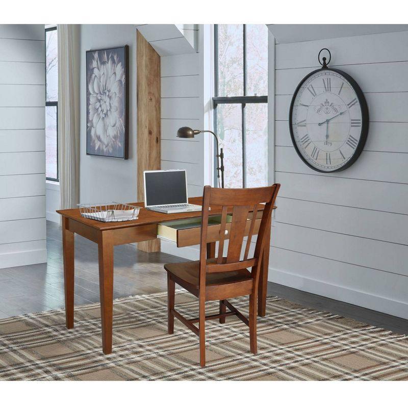 Basic Size Desk with Drawer and Chair Brown - International Concepts