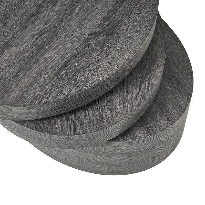 Carson Small Oval Rotatable Coffee Table Black Oak - Christopher Knight Home: Modern Rotatable Shelf, Wood Frame