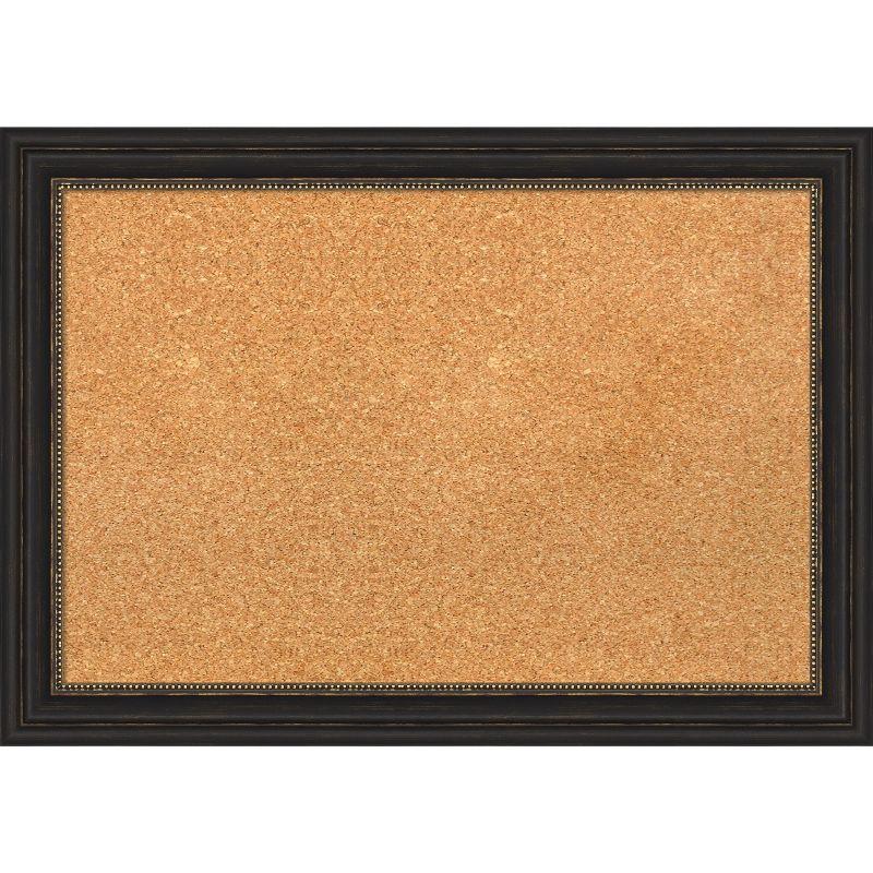 Natural Cork Board with Bronze Narrow Frame, 31 x 23 Inches