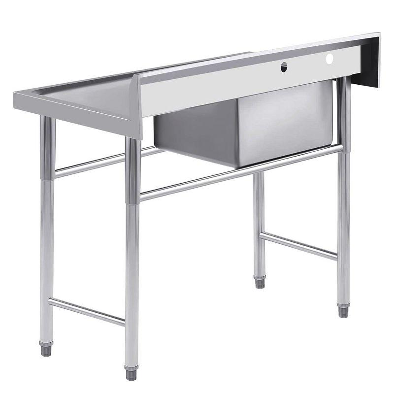 Stainless Steel Sink, Commercial Kitchen Prep & Utility Sink Free Standing Restaurant Laundry Garage Bar Workshop