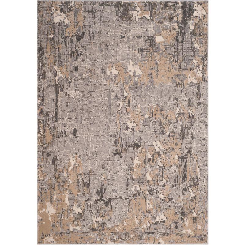 Elysian Fields Abstract Gray Synthetic 4' x 6' Area Rug