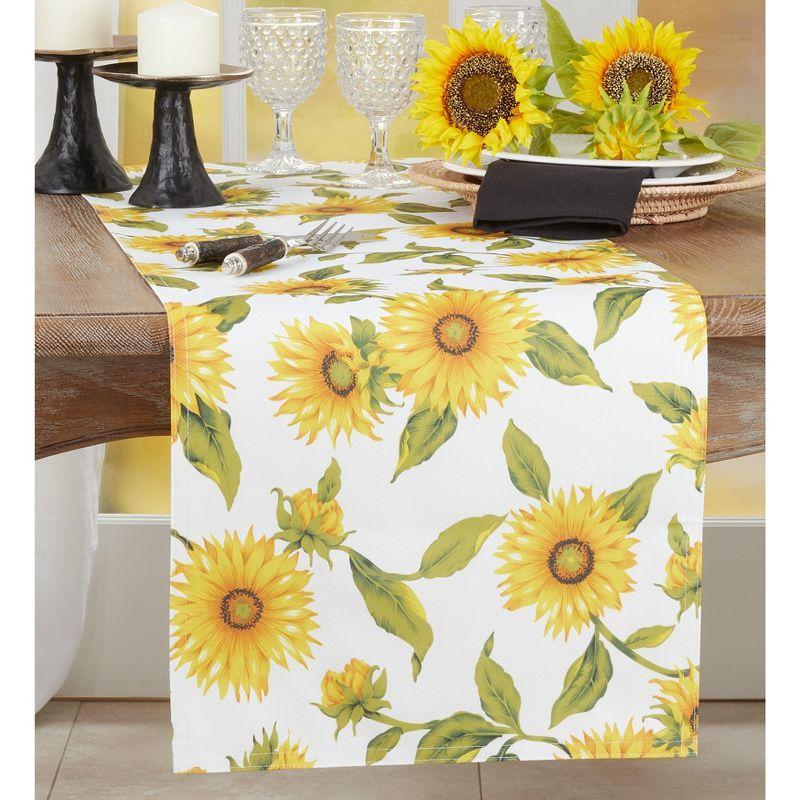 Saro Lifestyle Sunflower Design Dining Table Runner