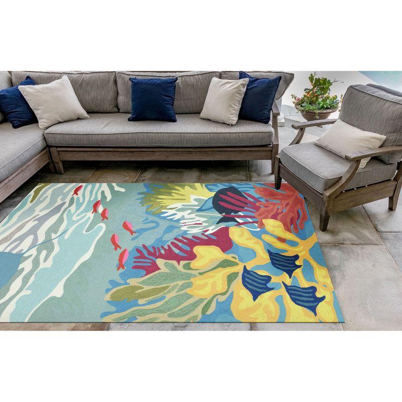 Liora Manne Ravella Ocean View Indoor/Outdoor Rug Blue 2'6" x 4'