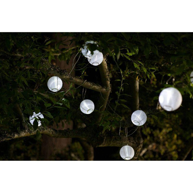 Allsop Outdoor Solar String Lights 10 LED with Nylon Shades 33' Length - White