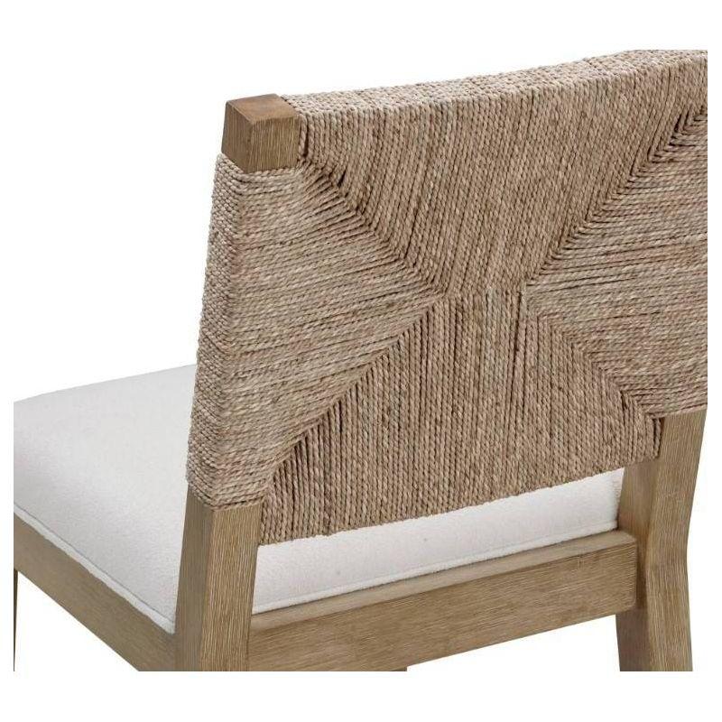 Nathan James Set of 2 Beacon Seagrass Counter Height Barstools Cream Boucle