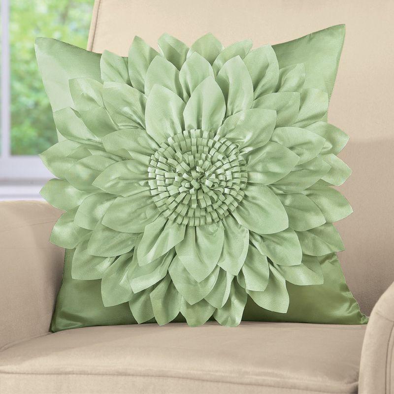 Collections Etc Elegant Blooming Flower Pillow Cover