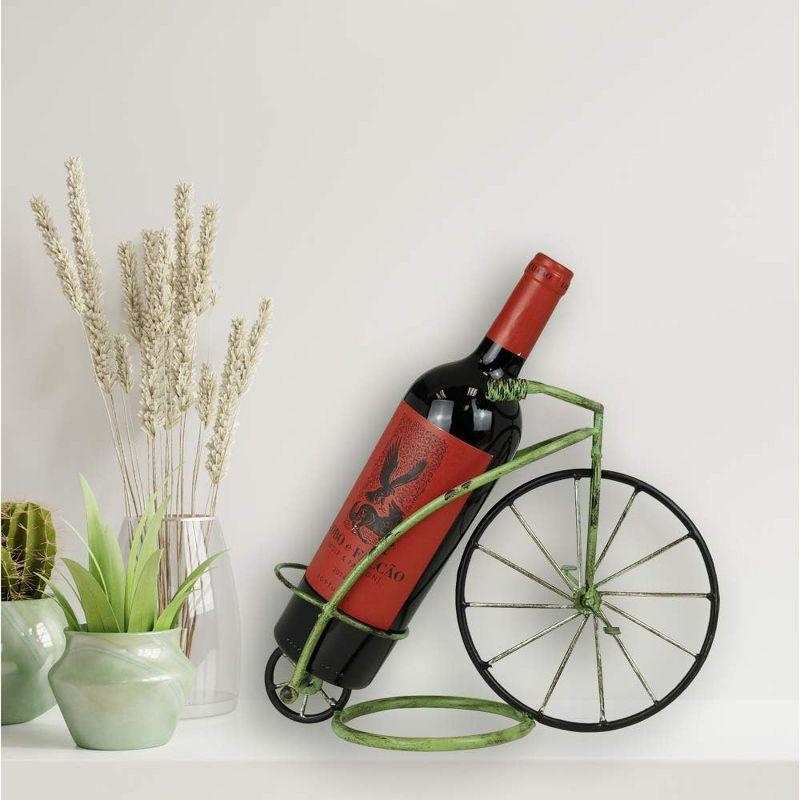 LIVEVIE Classic Vintage Bike Circus Style Wine Rack Holder Freestanding Wine Organizer Stand for Countertop or Tabletop, Perfect Home or Office Décor