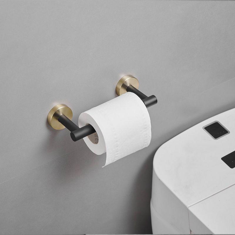 BWE Double Post Pivoting Wall Mounted Towel Bar Toilet Paper Holder