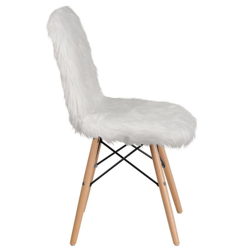 Flash Furniture Shaggy Dog White Accent Chair
