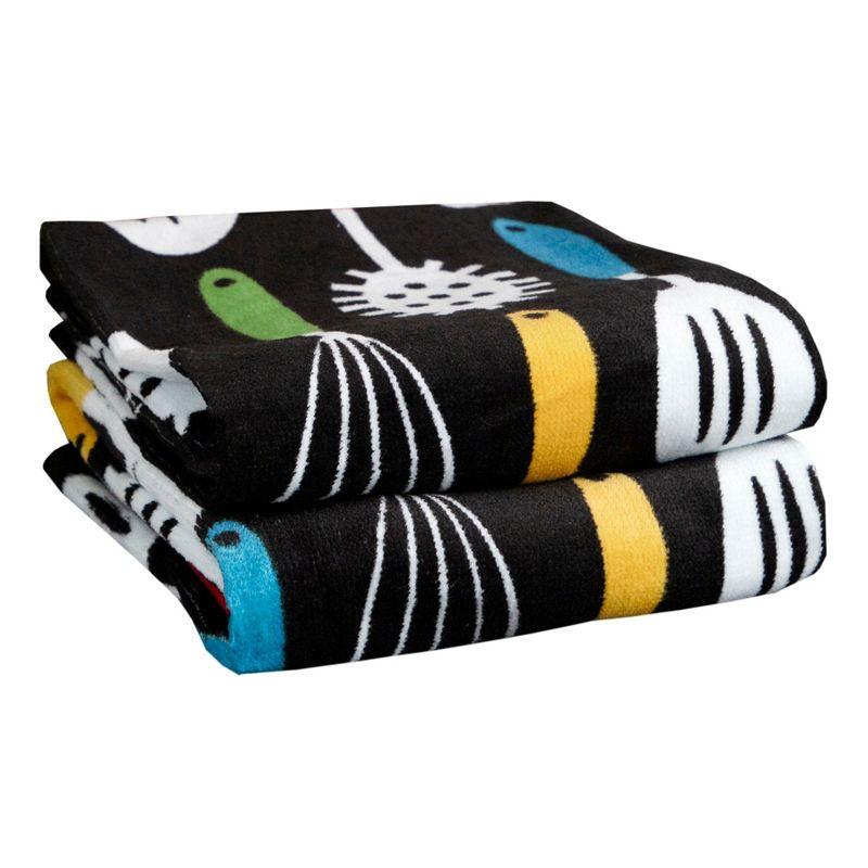 T-fal Print Fiber Reactive Kitchen Towel, Two Pack