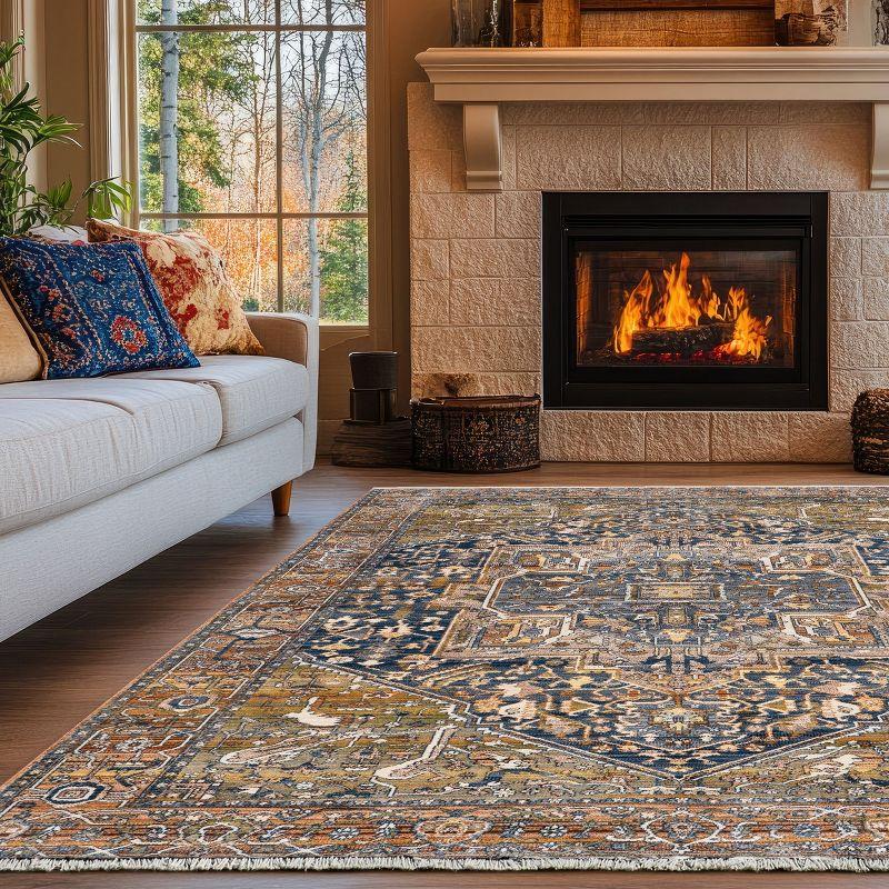 Nuloom Harriet Medallion 12x15 Indoor Area Rug for Living Room Bedroom Dining Room Kitchen, Rust/Multicolor