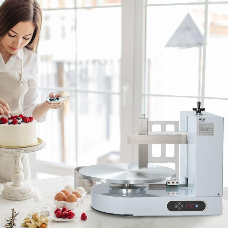 VEVOR Cake Decorating Machine, Cake Cream Spreading Coating Smearing Machine, Low Noise Cake Frosting Machine, Turntable with Adjustable Scraper