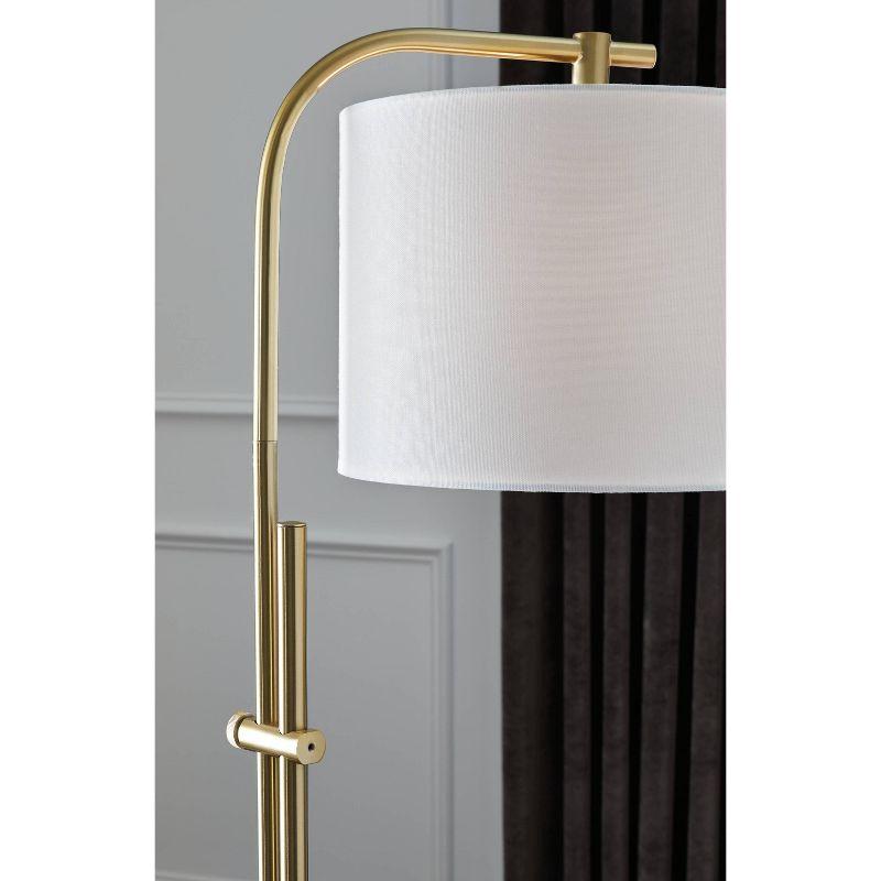 Baronvale Metal Floor Lamp Brass - Signature Design by Ashley: Adjustable Arm, UL Listed, 100W, Modern Style