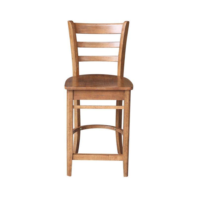 Emily Distressed Oak Solid Wood Counter Height Stool