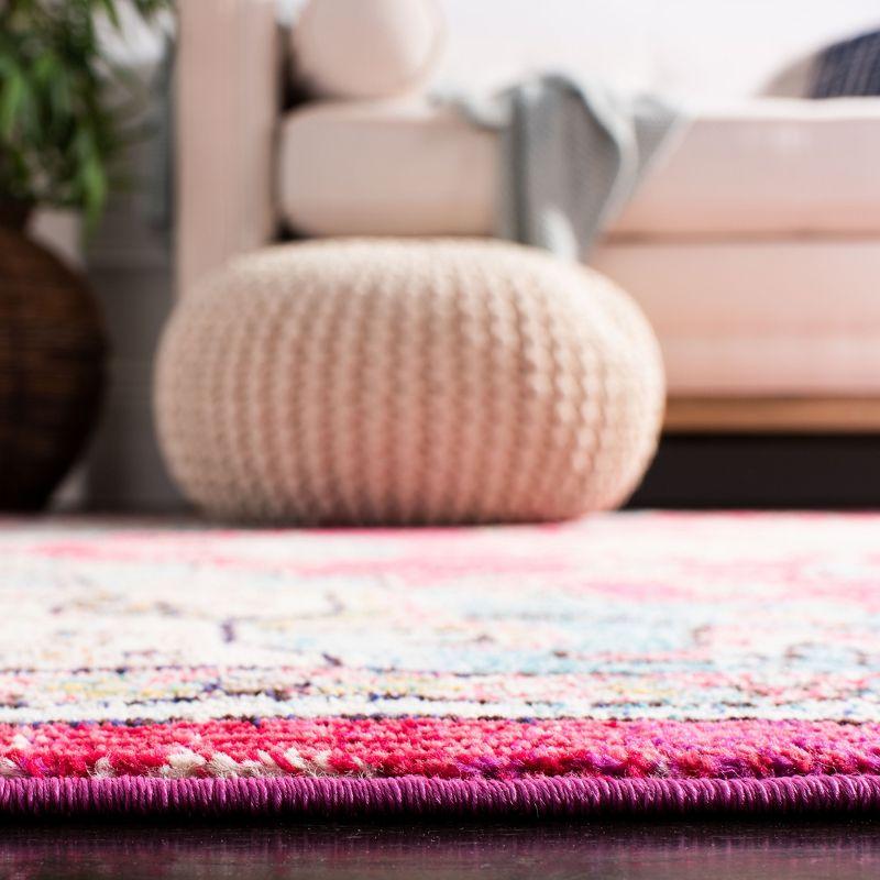 Madison MAD473 Power Loomed Indoor Runner Rug - Fuchsia/Blue - 2'2"x10' - Safavieh