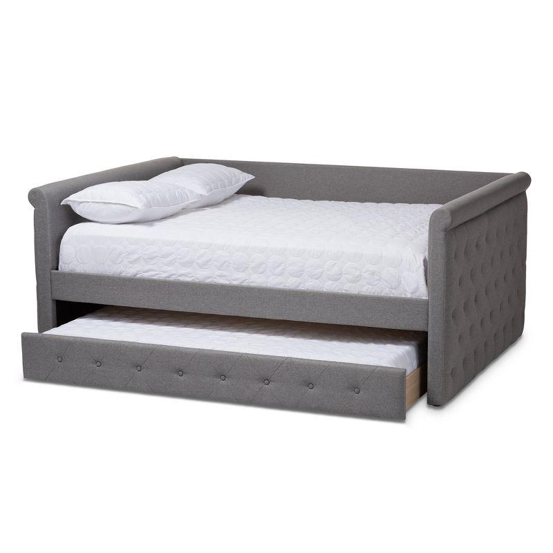 Queen Alena Daybed with Trundle Gray - Baxton Studio: Contemporary Upholstered Bedroom Furniture