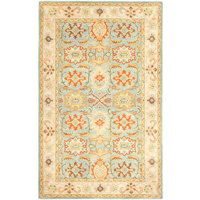 Heritage HG734 Handmade Area Rug - 5'x8' - Light Blue/Ivory - Safavieh