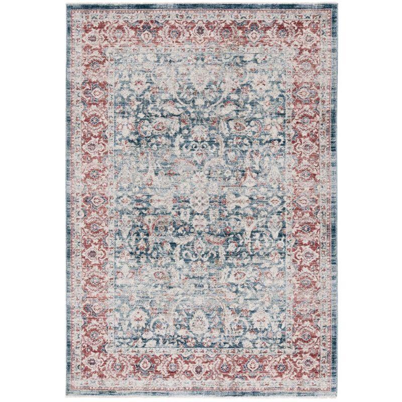 Antique Patina ANP640 Machine Made Loomed Area Rug - Blue/Rust - 5'-3" X 7'-7" - Safavieh