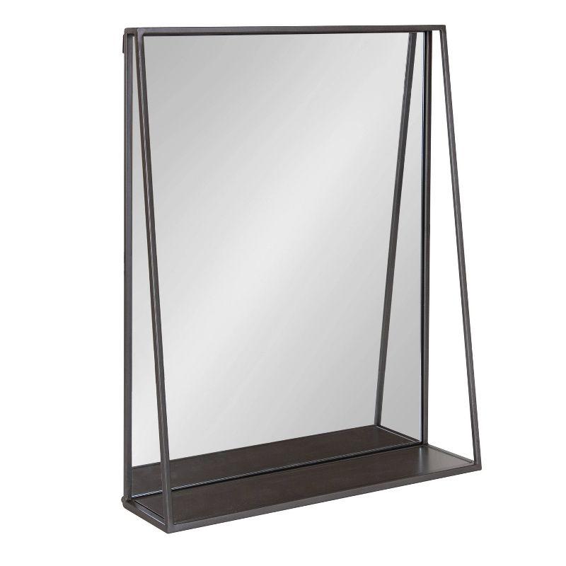 18" x 24" Lintz Metal Framed Wall Mirror with Shelf, Modern Decor - Kate & Laurel All Things Decor