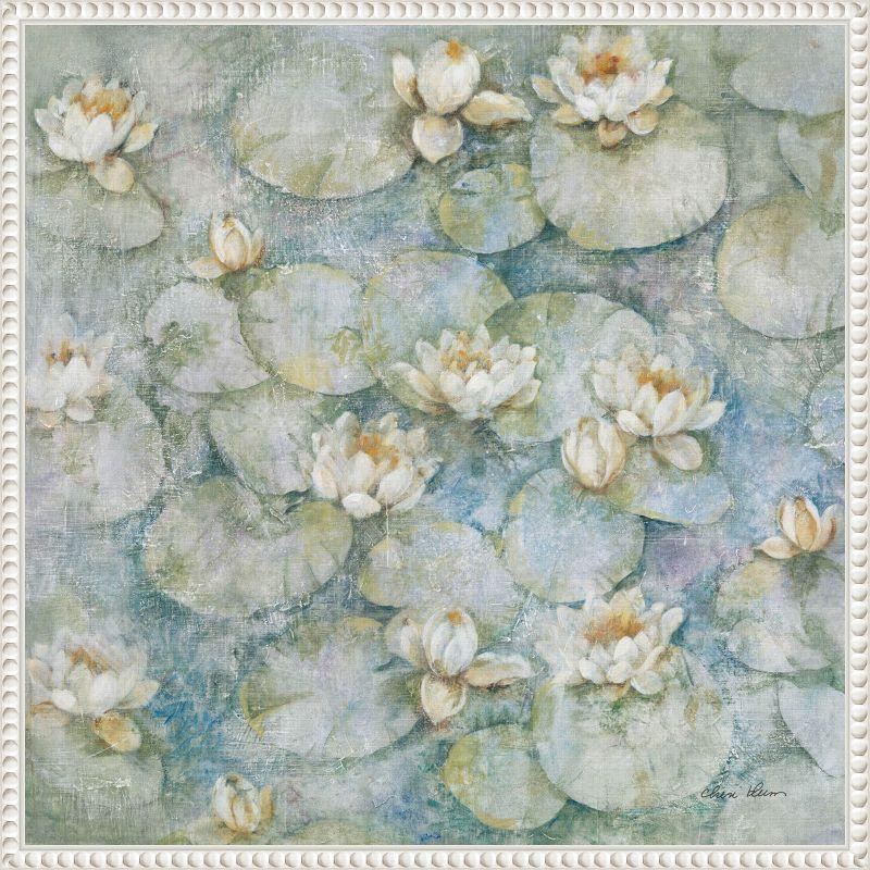 Amanti Art Water Lilies by Cheri Blum Canvas Wall Art Print Framed 22 x 22