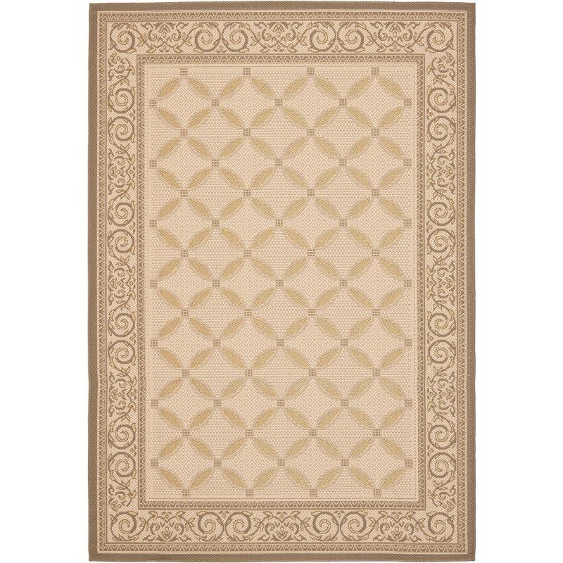 Courtyard CY7107 Power Loomed Indoor/Outdoor Area Rug - Dark Beig/Beige - 5'3"x7'7" - Safavieh.