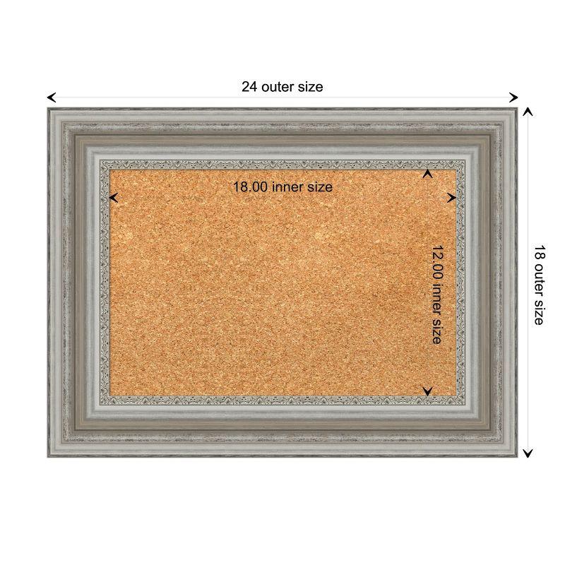 Amanti Art Natural Cork Board Framed Parlor Silver Bulletin Board 24 in. x 18 in.