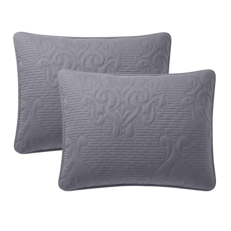 VCNY Square 3-Piece Solid Pinsonic Textured Quilt Set