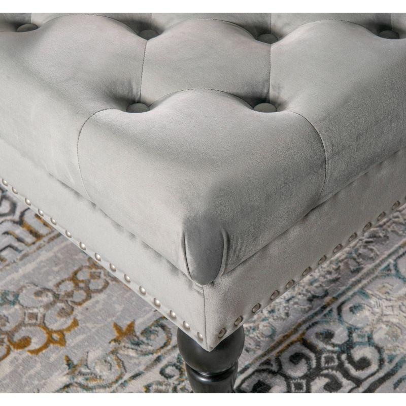 Landis 35" Nailhead Trim Tufted Upholstered Ottoman