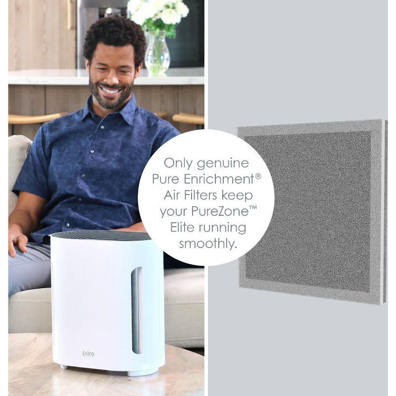 Pure Enrichment Pure Zone 3-in-1 True HEPA Air Filter: PureZone Replacement Filter, Captures Dust & Smoke, 9"x8.5"x1"