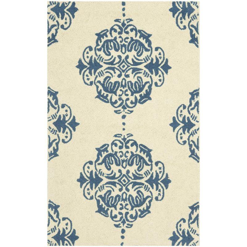 Chelsea HK145 Handmade Accent Rug - 2'6"x4' - Ivory/Blue - Safavieh