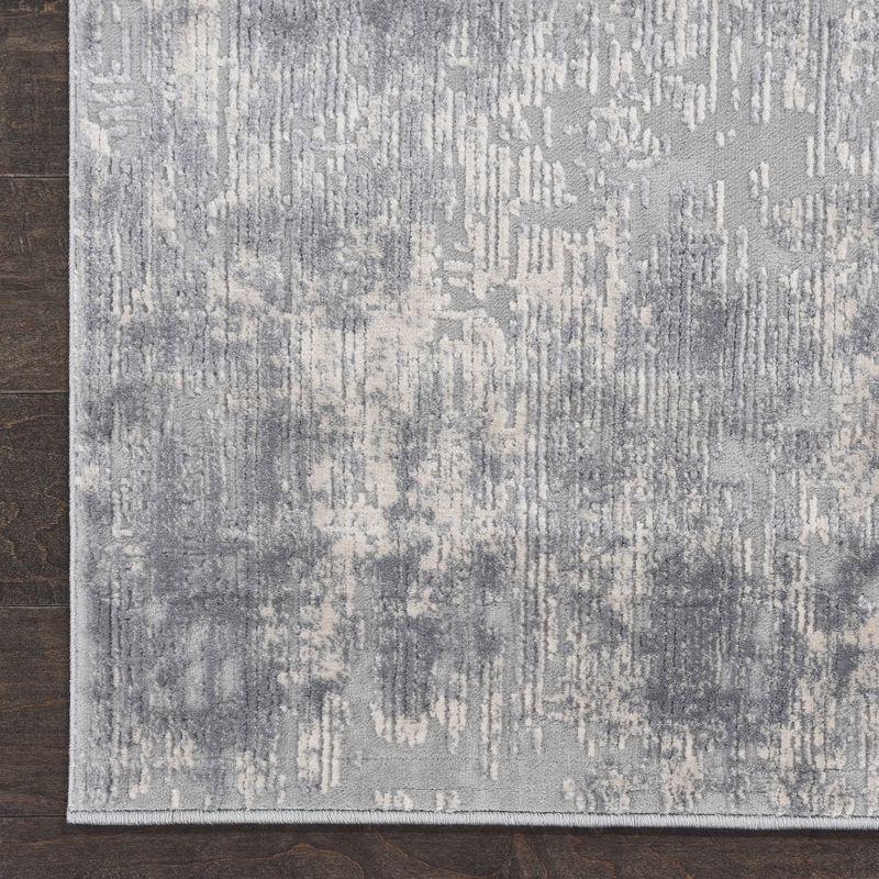 Nourison Rustic Textures Abstract Indoor Area Rug Ivory/Silver 2'2" x 7'6"