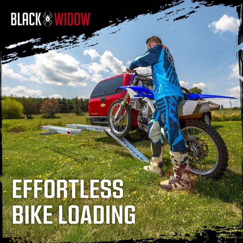 Black Widow Black Widow Double Motorcycle Carrier with Ramp for 2" Hitch, 600 Pound Capacity
