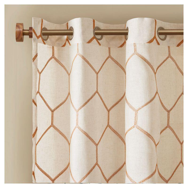 Brooklyn Geometric Sheer Grommet Single Curtain Panel