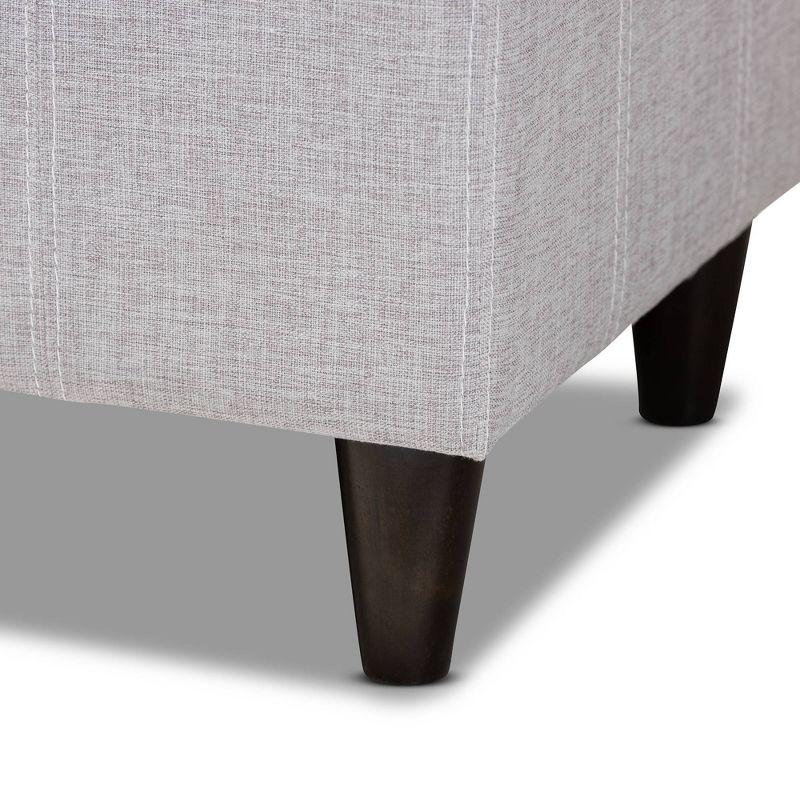 Brette Finished Wood Storage Bench Ottoman Grayish Beige - Baxton Studio: Mid-Century Modern, Bedroom & Entryway