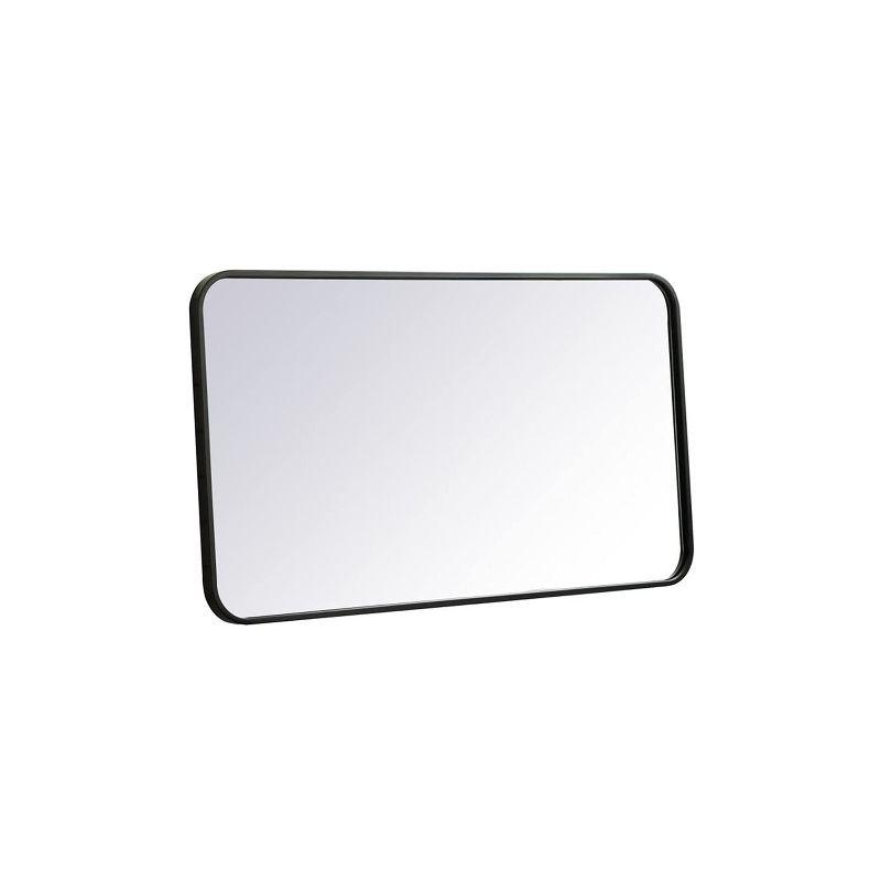 Elegant Lighting Soft corner metal rectangular mirror 20x36 inch in Black