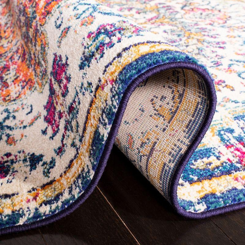 Madison MAD447 Power Loomed Indoor Area Rug - Ivory/Orange - 6'7"x6'7" - Safavieh