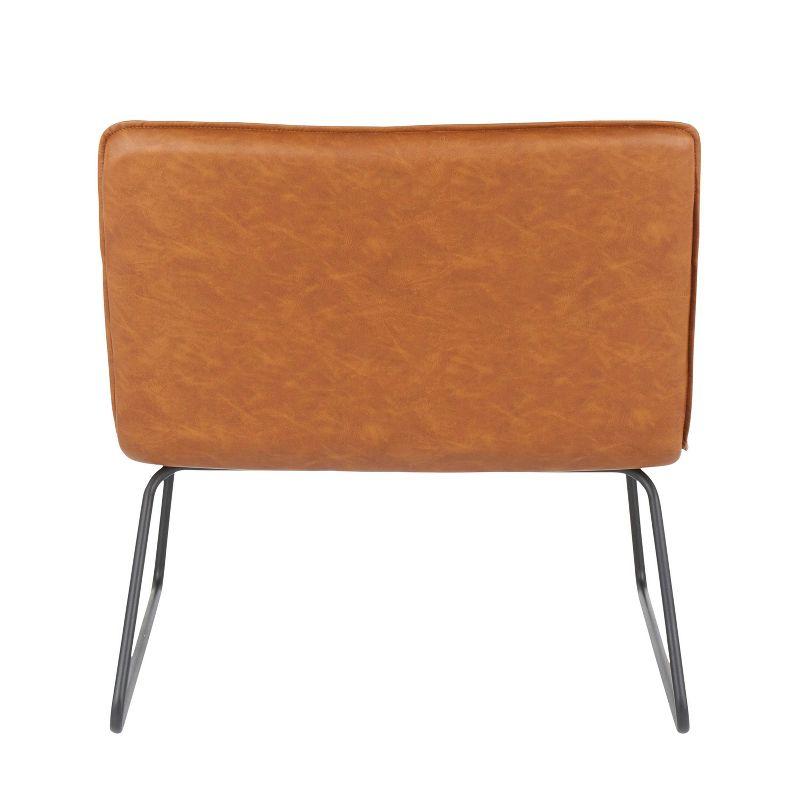 Sleek Industrial Leatherette Armless Accent Chair