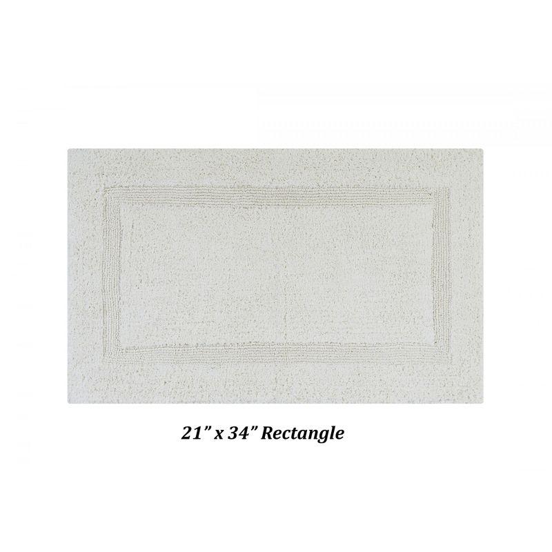 Better Trends Lux 100% Cotton Tufted Solid Reversible Bath Rug Set 2 PC (17" x 24" | 21" x 34") - Ivory