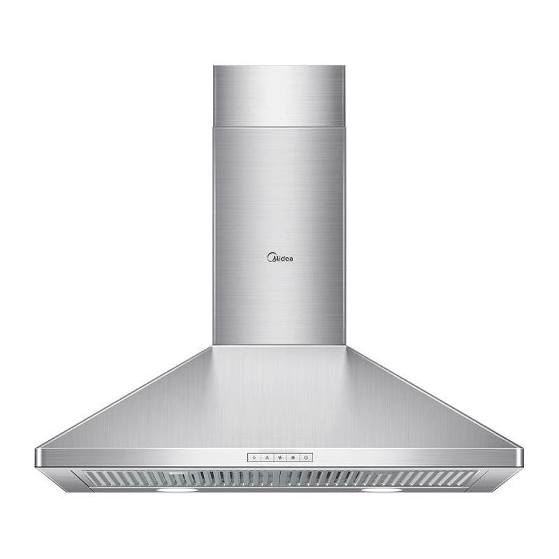 Midea MVP30W6AST 30" Pyramid Range Hood, 450 CFM, 3 Speed Fan, Ductless Convertible