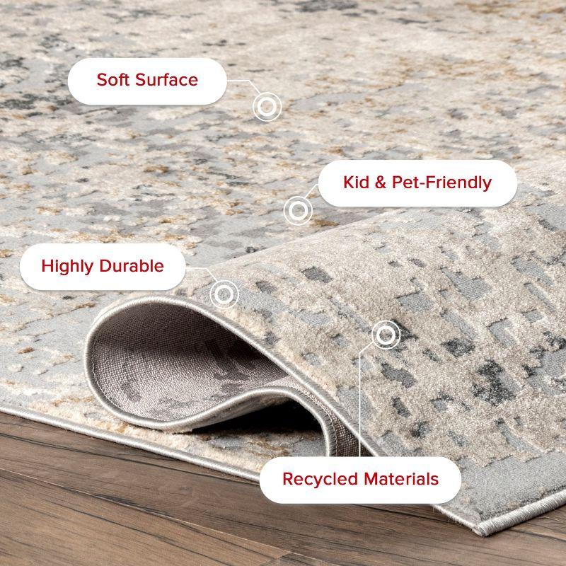 Nuloom Chastin Abstract 6 Square Indoor Area Rug for Living Room Bedroom Dining Room Kitchen, Beige/Grey