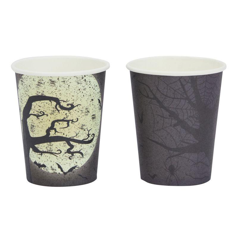 Blue Panda 144 Pieces Full Moon Halloween Party Supplies, Paper Plates, Napkins, Cups, Cutlery for Spooky Gatherings (Serves 24)