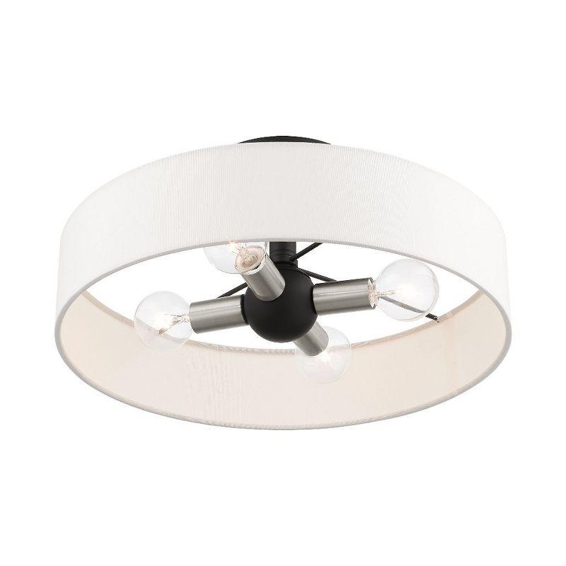 Livex Lighting Venlo 4 - Light Semi-Flush Mount in  Black/Brushed Nickel