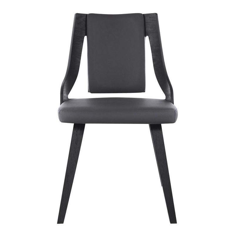 Set of 2 Aniston Faux Leather Wood Dining Chairs - Armen Living