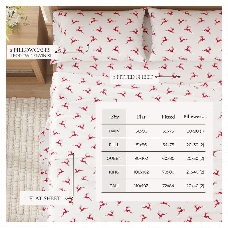 FreshFolds 100% Turkish Cotton Holiday Printed Flannel Sheet Set