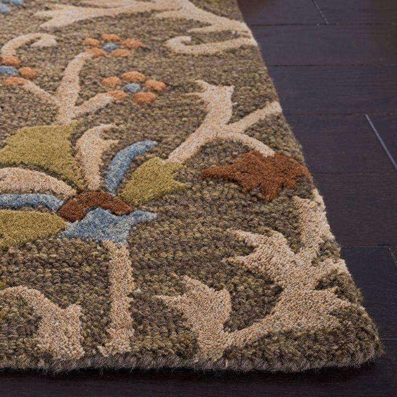 Cambridge 4' x 4' Blue and Beige Hand-Tufted Wool Rug