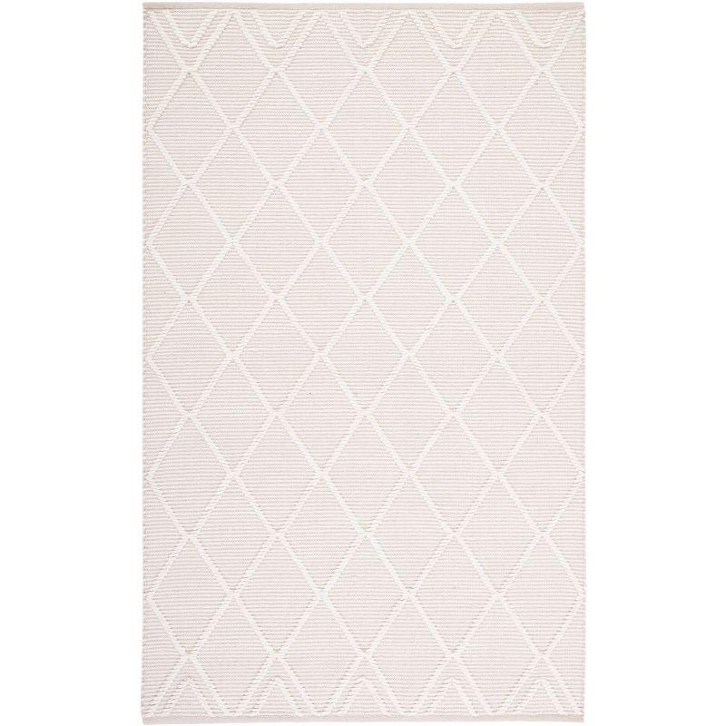 Ivory Handwoven Wool and Cotton 4' x 6' Area Rug